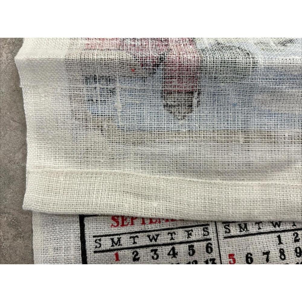 1980 Linen Tea Towel Calendar Highland School Vintage Home Decor Wall Hanging - Picture 4 of 5